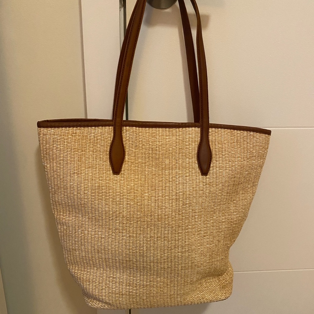 Madewell straw/leather Tote Bag